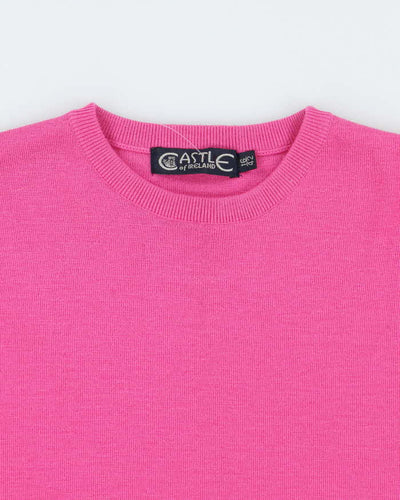 Vintage Castle Of Ireland Pink Wool Jumper - XL