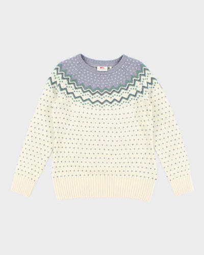 Women's Fjall Raven Patterned 100% Wool Knit Jumper - M