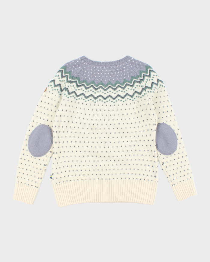 Women's Fjall Raven Patterned 100% Wool Knit Jumper - M