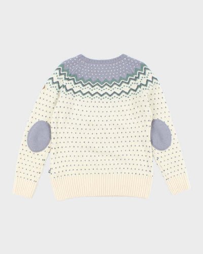 Women's Fjall Raven Patterned 100% Wool Knit Jumper - M
