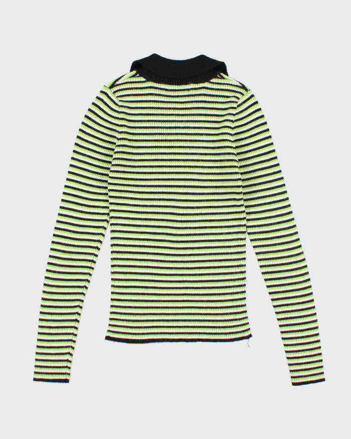 Vintage Y2k 00s Nine To Five Wool Blend Collard Jumper - XS