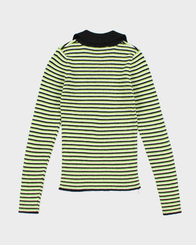 Vintage Y2k 00s Nine To Five Wool Blend Collard Jumper - XS