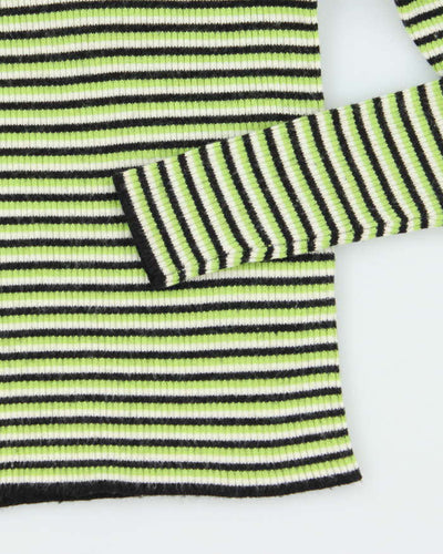 Vintage Y2k 00s Nine To Five Wool Blend Collard Jumper - XS