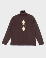 Vintage Y2k 00s Brown Rhinestone Cashmere Jumper - L