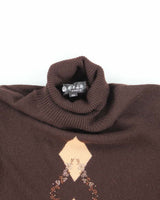 Vintage Y2k 00s Brown Rhinestone Cashmere Jumper - L