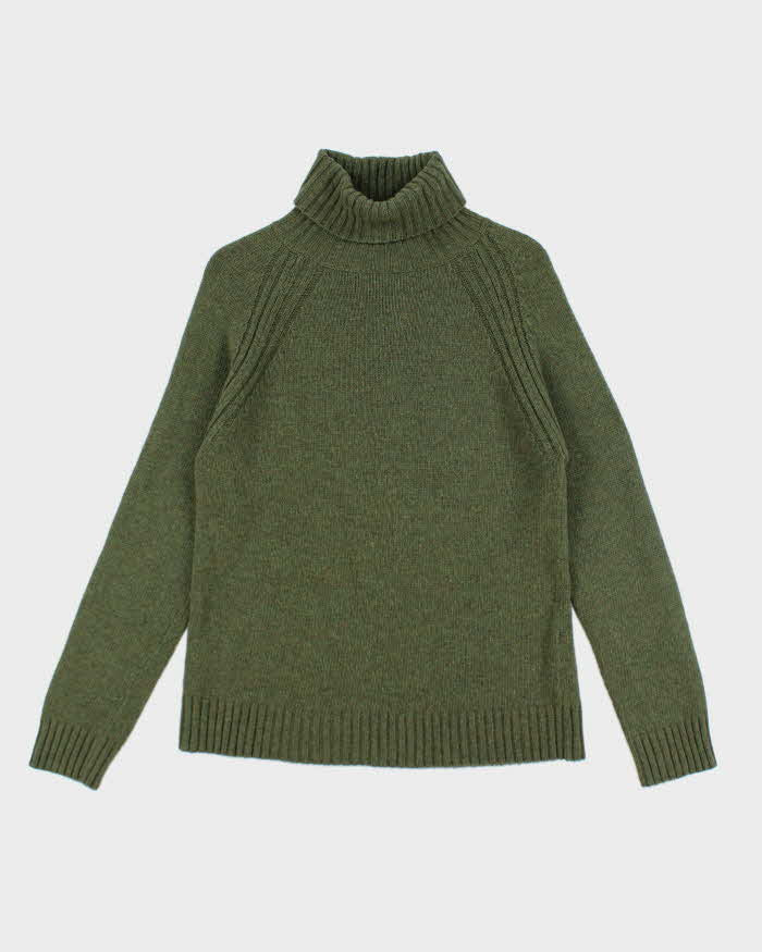 Vintage Oxygen Green Roll Neck Wool Blend Jumper - S