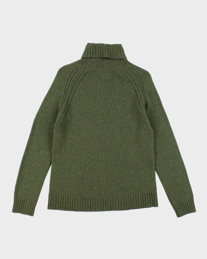 Vintage Oxygen Green Roll Neck Wool Blend Jumper - S