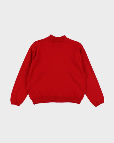 Vintage Tabi Red Aran Wool Jumper - L