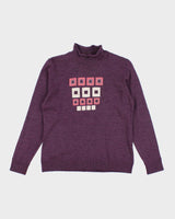 Vintage Y2k 00s Purple Wool Jumper - M