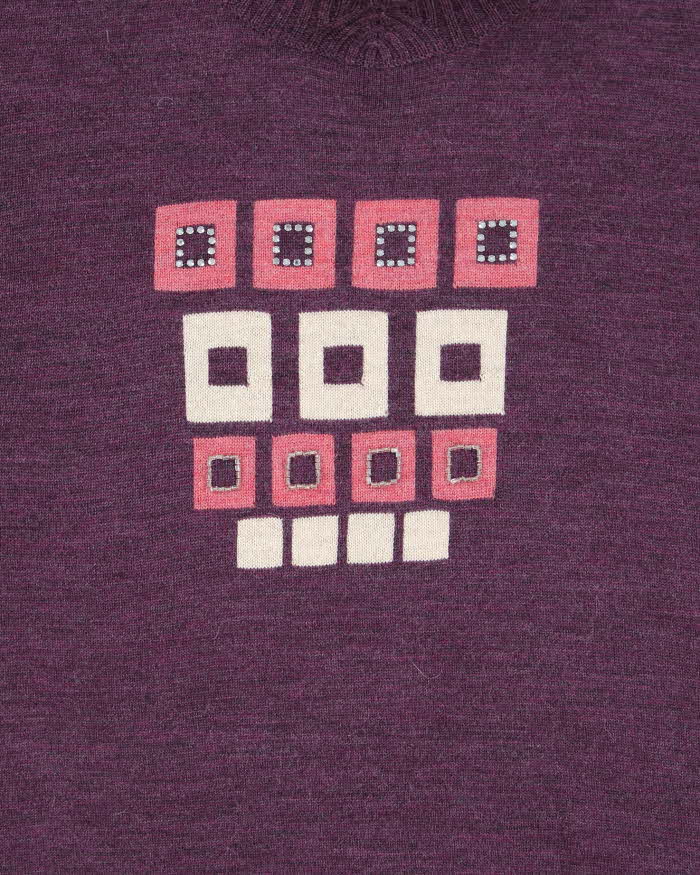 Vintage Y2k 00s Purple Wool Jumper - M
