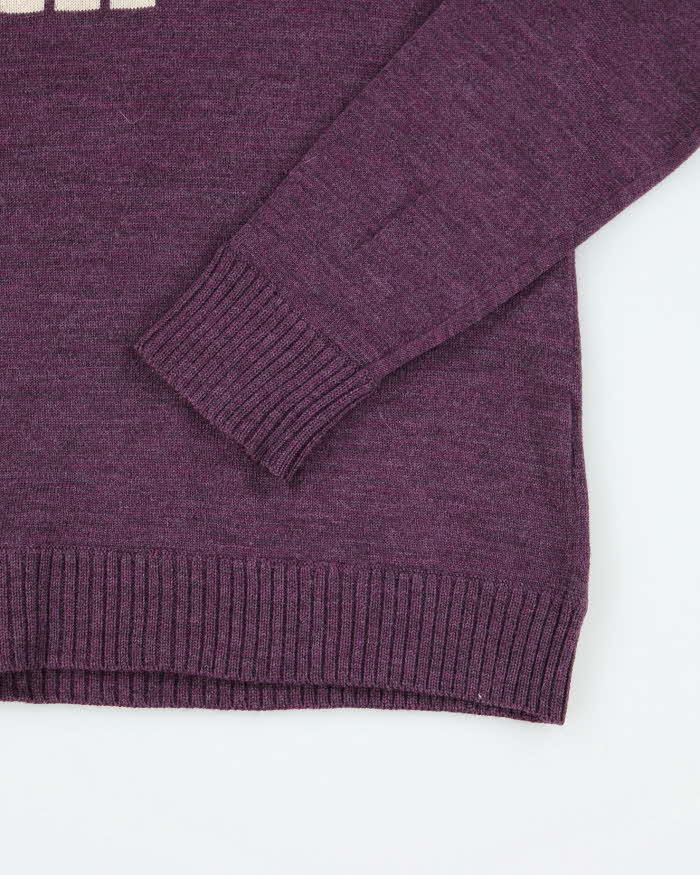 Vintage Y2k 00s Purple Wool Jumper - M