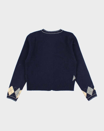 Vintage 90s Nordstrom Blue Wool Cardigan - M