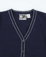 Vintage 90s Nordstrom Blue Wool Cardigan - M