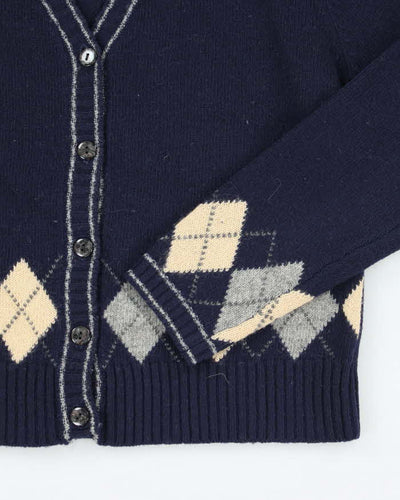 Vintage 90s Nordstrom Blue Wool Cardigan - M