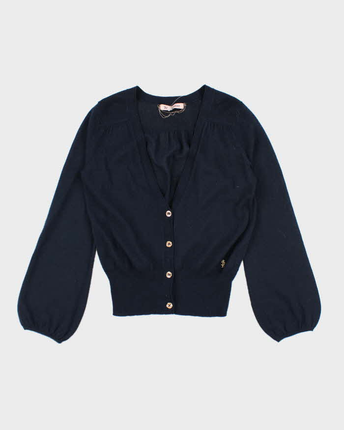 Vintage Y2k 00s Juicy Couture Blue Wool Blend Cardigan - S