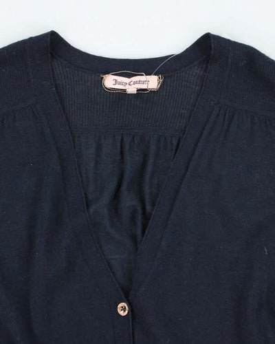 Vintage Y2k 00s Juicy Couture Blue Wool Blend Cardigan - S