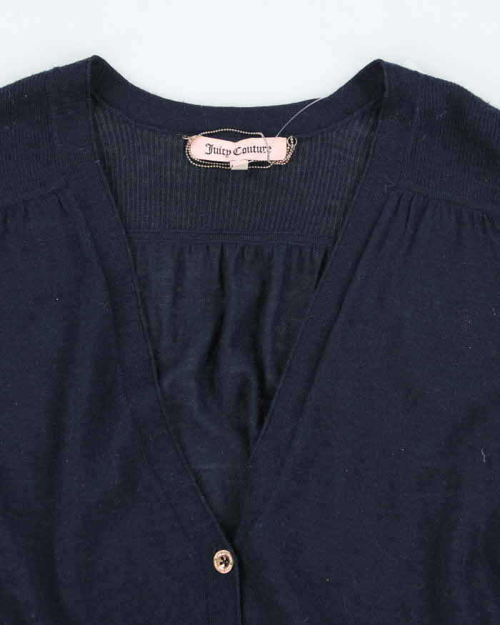 Vintage Y2k 00s Juicy Couture Blue Wool Blend Cardigan - S