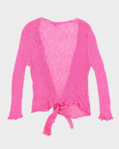 Vintage Y2k 00s Bellissima Pink Lightweight Knit Cardigan - M