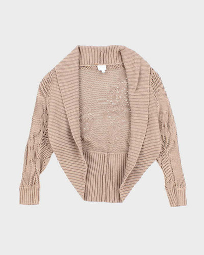 Vintage Y2k 00s Suzy Brown Knit Shrug Cardigan - M