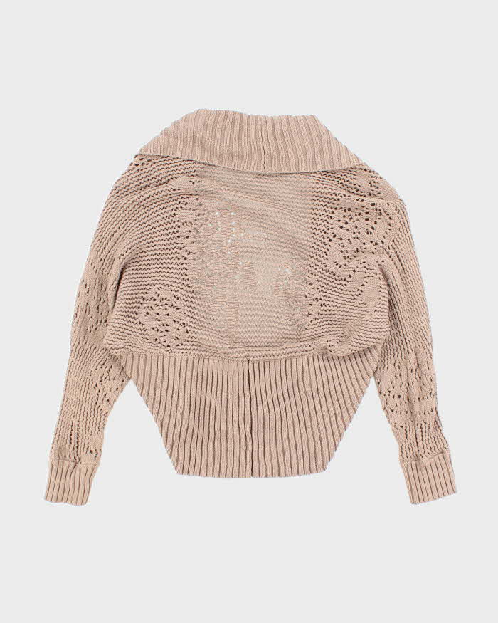 Vintage Y2k 00s Suzy Brown Knit Shrug Cardigan - M