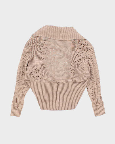 Vintage Y2k 00s Suzy Brown Knit Shrug Cardigan - M