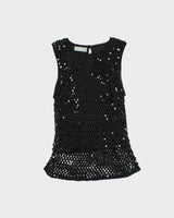 Vintage Y2k 00s Wallis Sequin Crochet Top - S