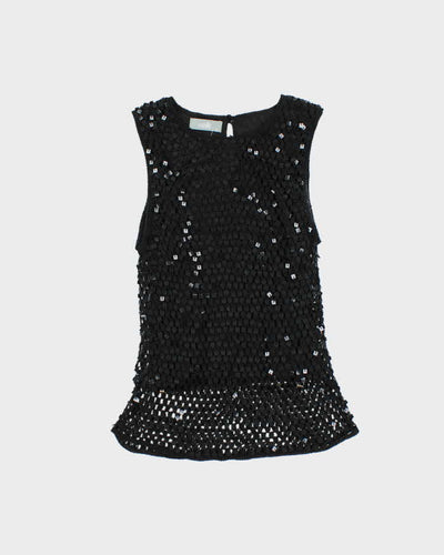 Vintage Y2k 00s Wallis Sequin Crochet Top - S