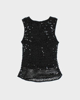 Vintage Y2k 00s Wallis Sequin Crochet Top - S
