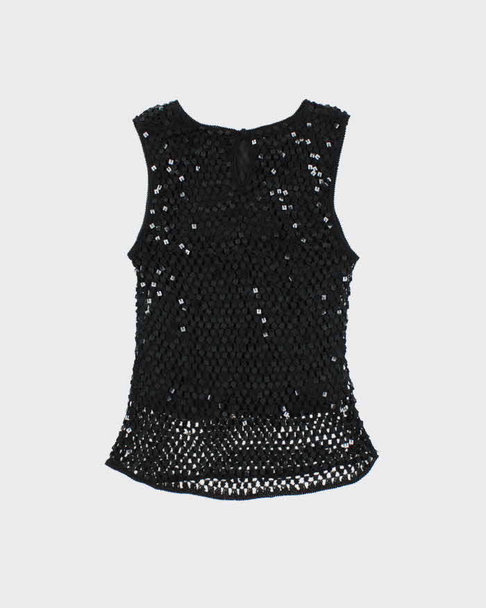 Vintage Y2k 00s Wallis Sequin Crochet Top - S