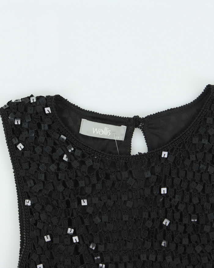 Vintage Y2k 00s Wallis Sequin Crochet Top - S