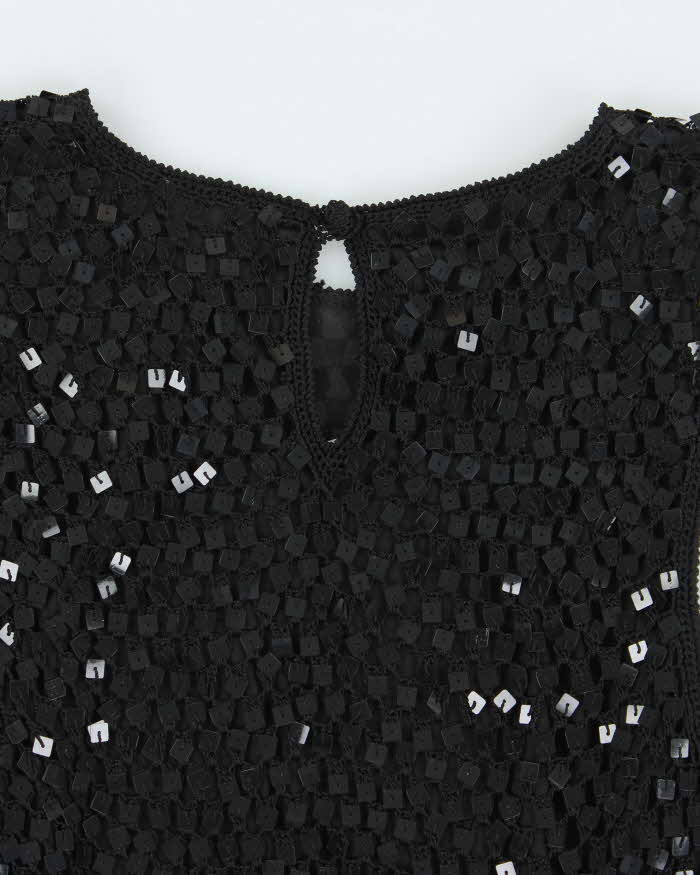Vintage Y2k 00s Wallis Sequin Crochet Top - S