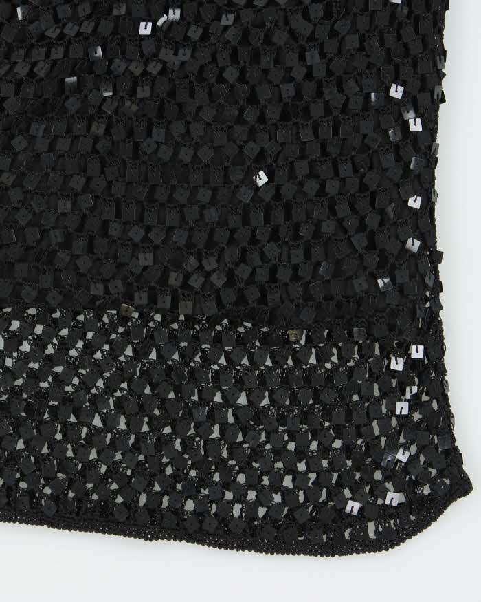 Vintage Y2k 00s Wallis Sequin Crochet Top - S
