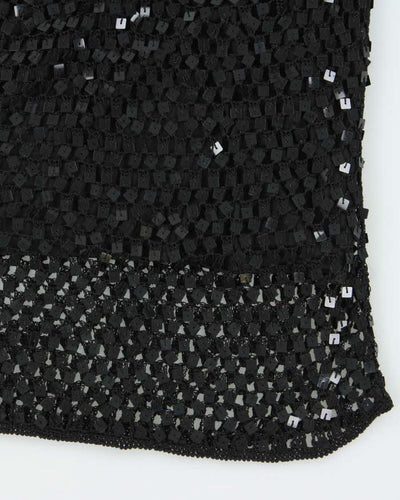 Vintage Y2k 00s Wallis Sequin Crochet Top - S