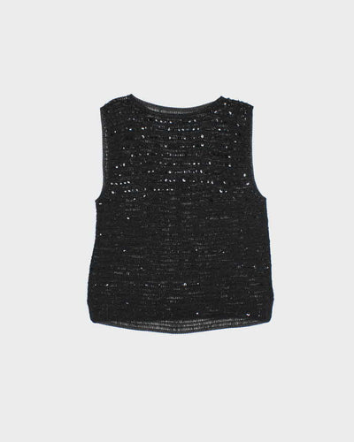 Vintage Y2k 00s Sequin Crochet Top - M