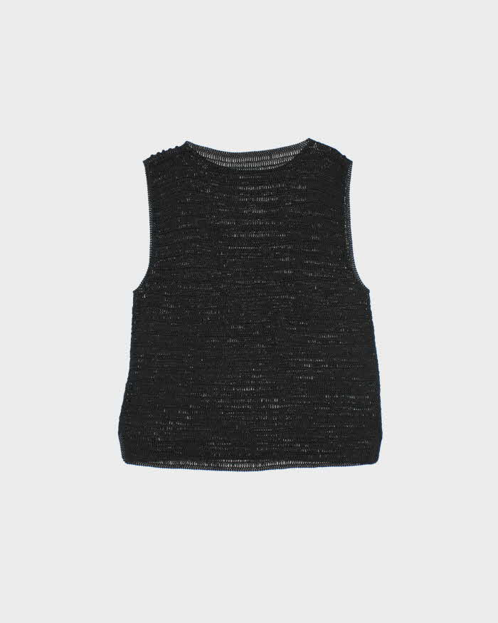 Vintage Y2k 00s Sequin Crochet Top - M