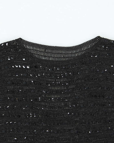 Vintage Y2k 00s Sequin Crochet Top - M