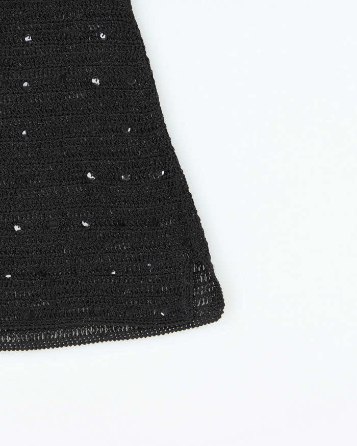 Vintage Y2k 00s Sequin Crochet Top - M