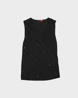 Vintage 90s Biline Beaded Knit Top - S