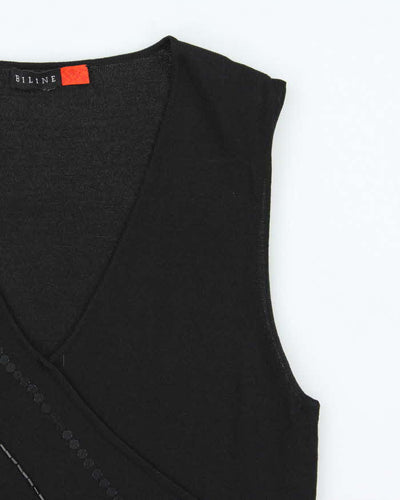 Vintage 90s Biline Beaded Knit Top - S