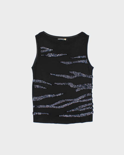 Vintage 90s Beaded Sequin Knit Top - M