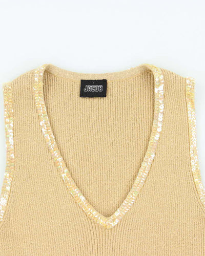Vintage 90s Jacob Sequin Knit Top - S