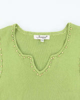 Vintage 90s Jessica Beaded Knit Top - S