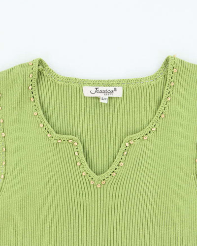 Vintage 90s Jessica Beaded Knit Top - S