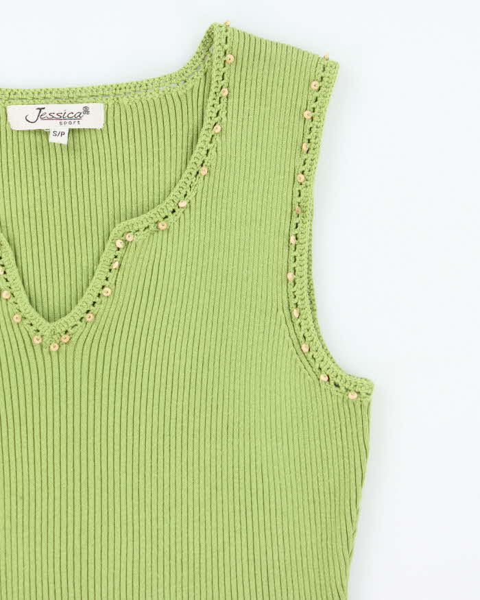 Vintage 90s Jessica Beaded Knit Top - S