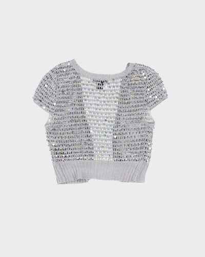 Vintage Y2k 00s Le Chateau Crochet Sequin Shrug - XS