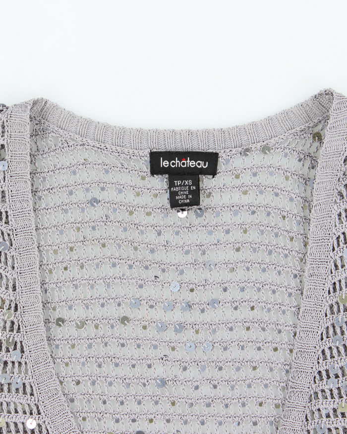 Vintage Y2k 00s Le Chateau Crochet Sequin Shrug - XS