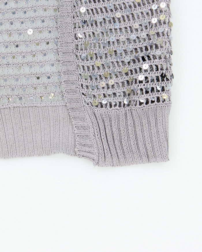 Vintage Y2k 00s Le Chateau Crochet Sequin Shrug - XS
