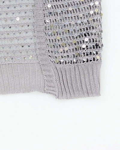 Vintage Y2k 00s Le Chateau Crochet Sequin Shrug - XS