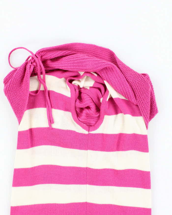 Vintage Y2k 00s Stripe Knit Off The Shoulder Top - S