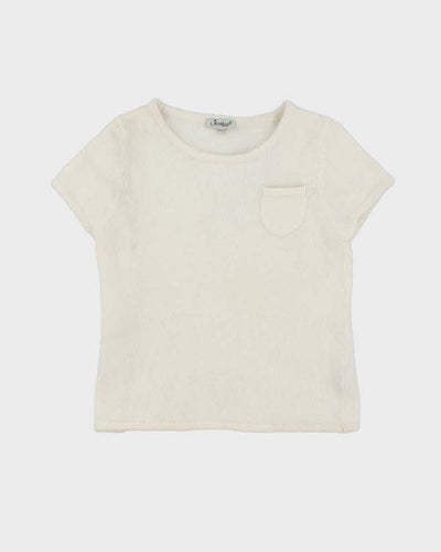 Vintage 90s Jessica Angora & Wool Blend Knit Top - M